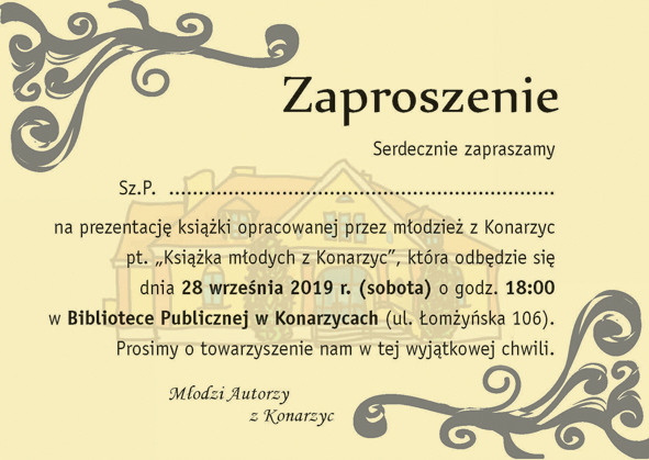 Zaproszenie na prezentacje ksi��ki